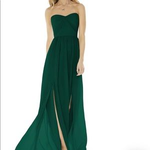 Nordstroms navy blue strapless gown